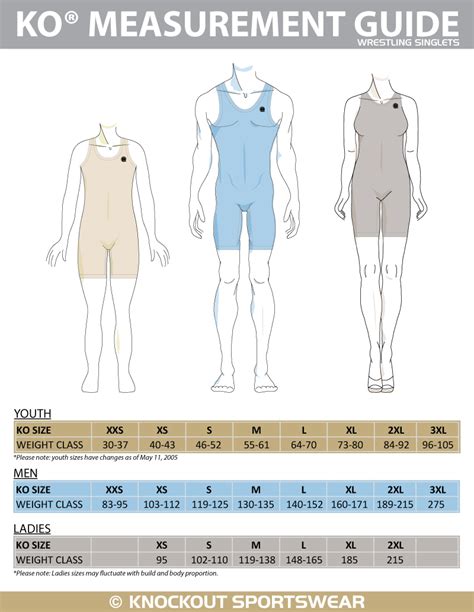 wrestling singlet measurements.